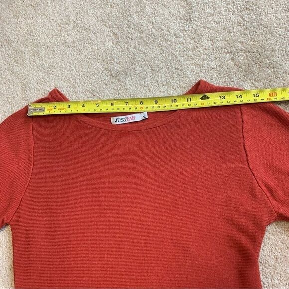 JUSTFAB NWT brick red fit & flare sweater dress sz M - Picture 9 of 11